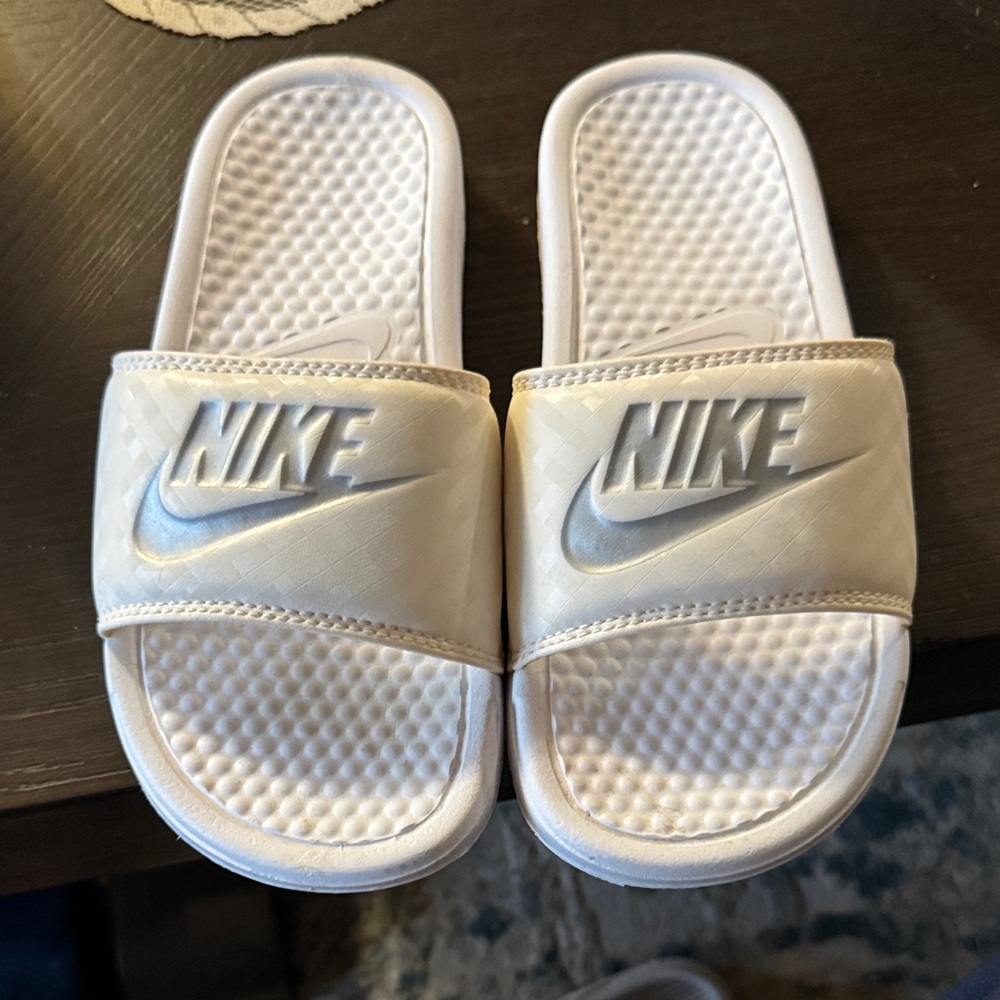 Nike White Slide Sandals